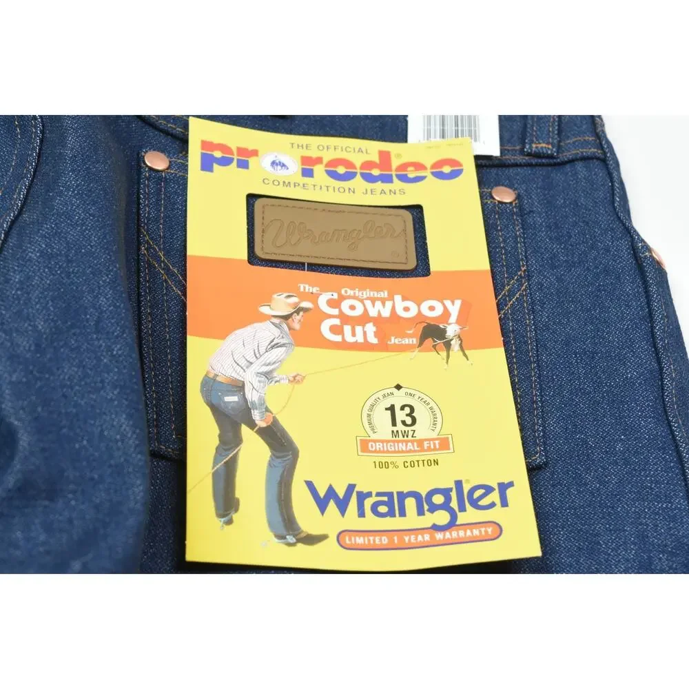 Vintage Wrangler 13MWZ Cowboy Cut Jeans Mens 36x34 Blue Original Fit Cotton